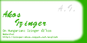 akos izinger business card